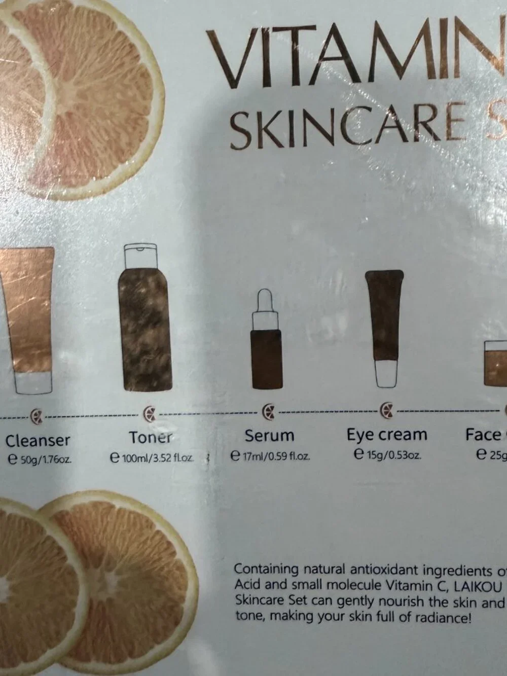 LAIKOU Vitamin C 5-Piece Skincare Gift Set - Brand New Sealed